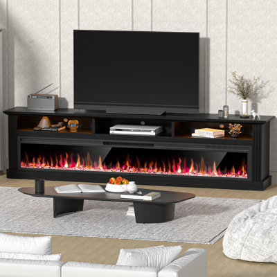 Fireplace Tv Stand For Tvs With Electric Fireplace, Entertainment Center,led Light Tv Consoles For Living Room,farmhouse Media Console Table
