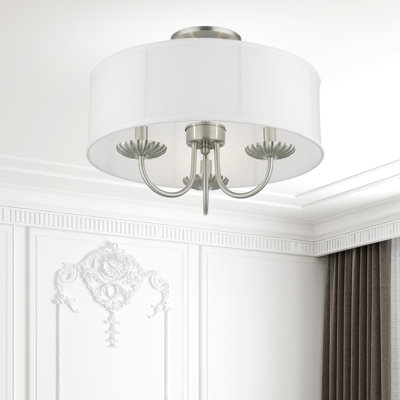 Lampert Linen Blend Semi Flush Mount