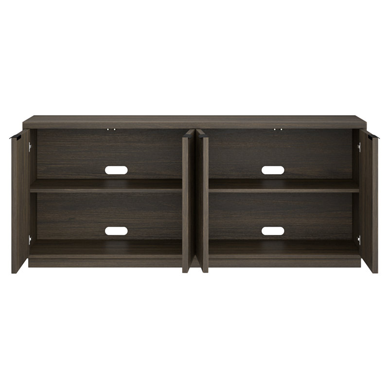 Alasha 68" Wide Rectangular Fluted Buffet Table, Alder Brown
