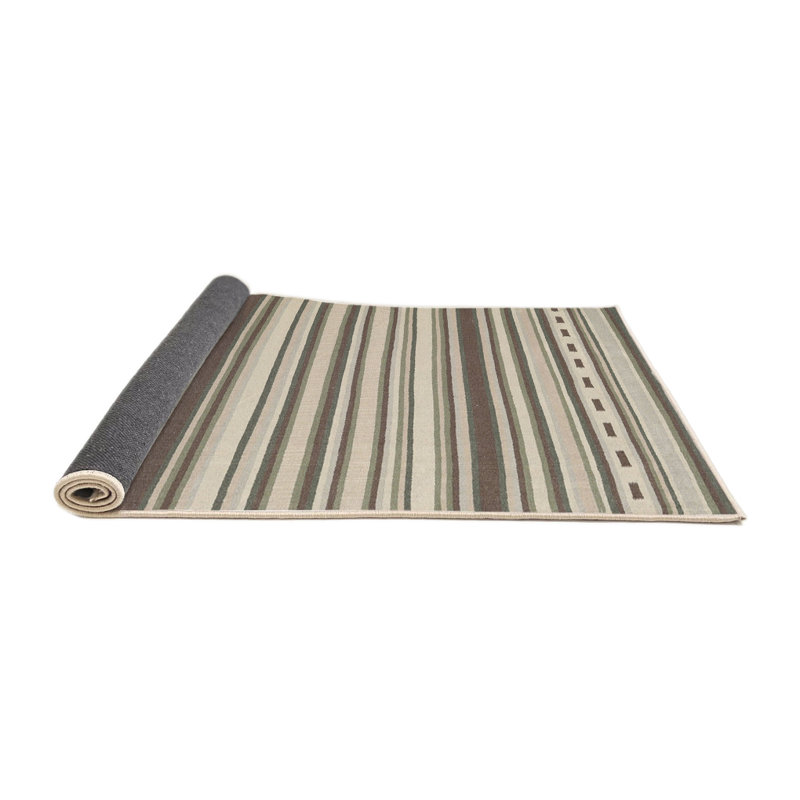 Tapis contemporain brun, Rond 7 pi x 7 pi