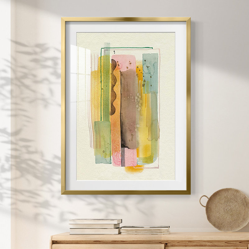 Water and Melon I -Framed Print, 25.5" H x 17.5" W, Gold