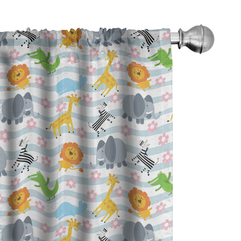 Safari Semi-Sheer Rod Pocket Curtain Panels, 28" x 84"