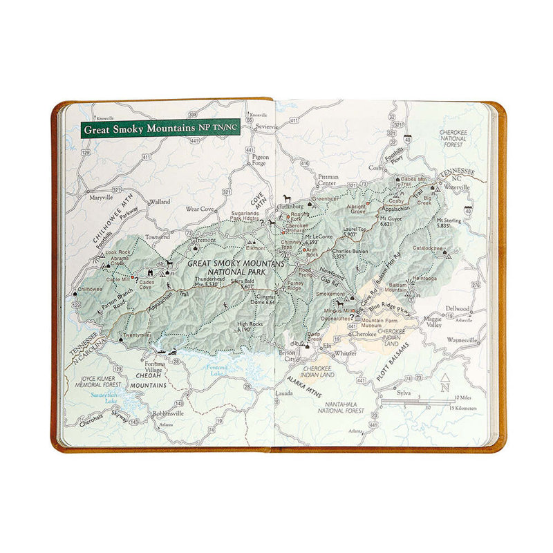 National Parks Leather Pocket Atlas, Green