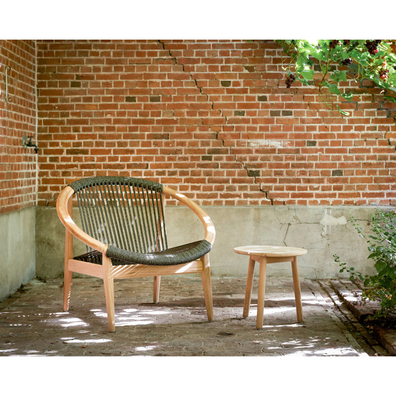 Frida Outdoor Lounge Chair, Black/Oak