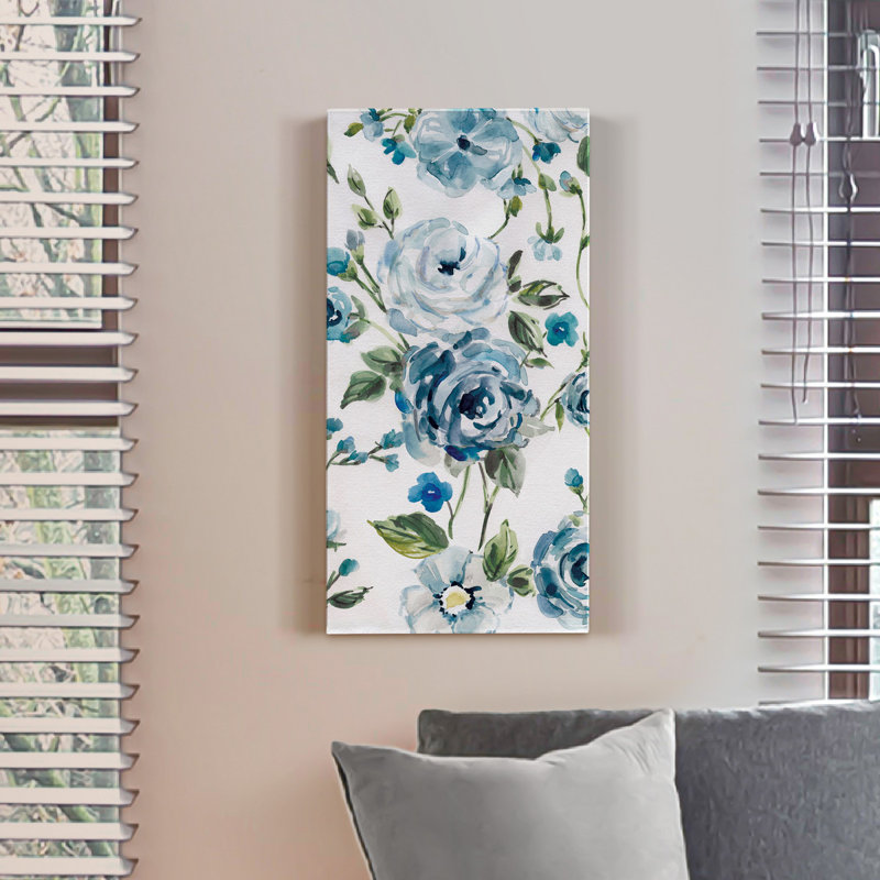 Moonlight Rose Garden I - Reproduction d'art sur toile tendue, H 16 po x l 8 po x P 1 po