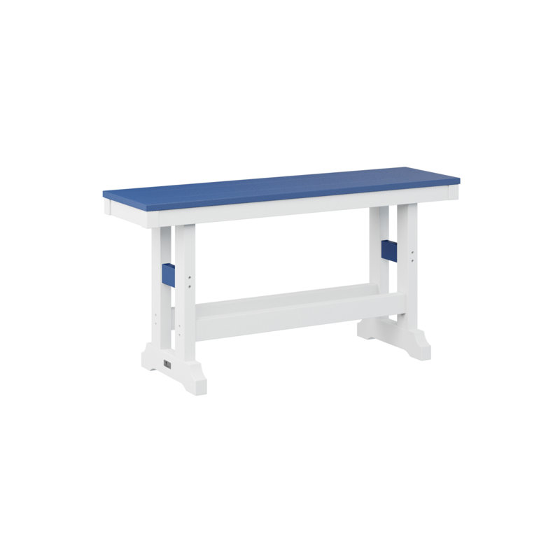 Banc de jardin berlinois Berlin, Bleu pacifique / Blanc, H 18 po x l 44 po x P 12,5 po