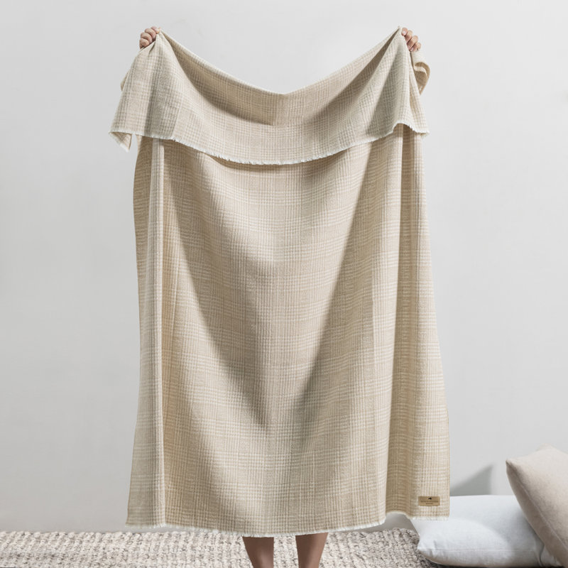 Sutton Plaid Throw,  Dune Houndstooth