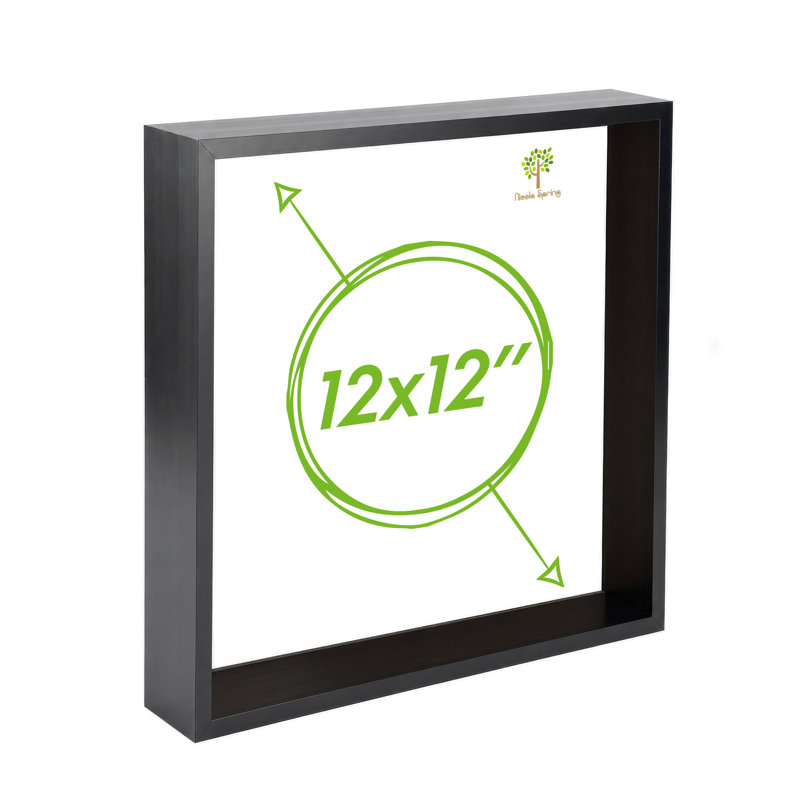 Nicola Spring - 3D Deep Box Photo Frame, Black, 31.5cm H x 31.5cm W x 6cm D