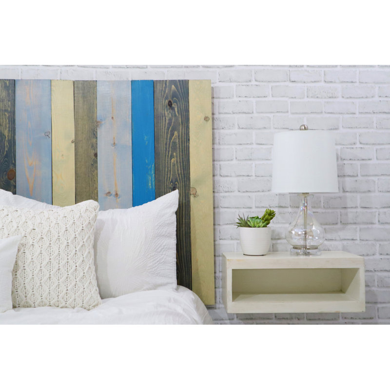 Leaner Style Panel Headboards Solid Wood Weathered Finish, Full/Double, Winter Mix