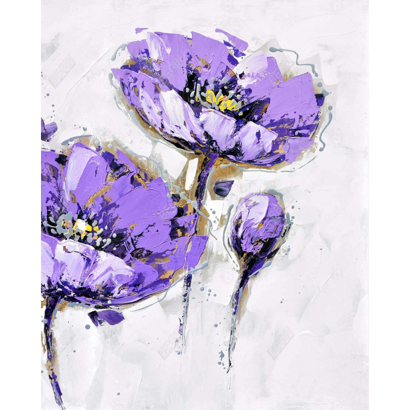 Purple Anemones Print On Canvas