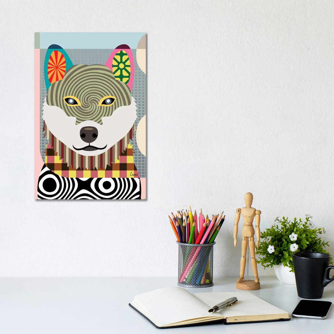 Shiba Inu by Lanre Studio - Wrapped Canvas Print