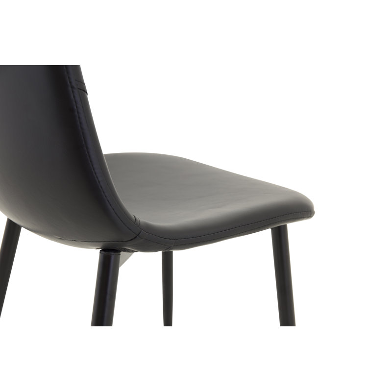 Penny 48.5cm H Polyurethane Upholstered Side Chair, Black