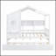 Lit de maison en bois avec lit gigogne et tablette de rangement, conception moderne pour enfants, peu encombrant et organisé-979184684-979184675