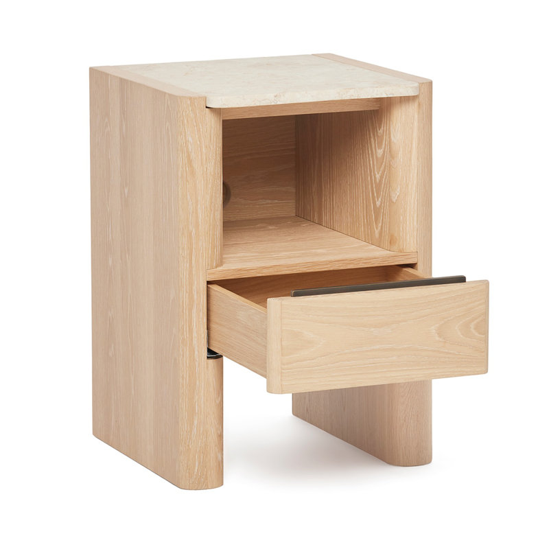 Arden 1 - Drawer Solid Wood Nightstand
