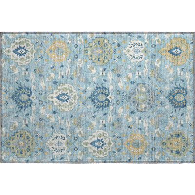 Premium Machine Washable Hust AMF1026 Damask Rug