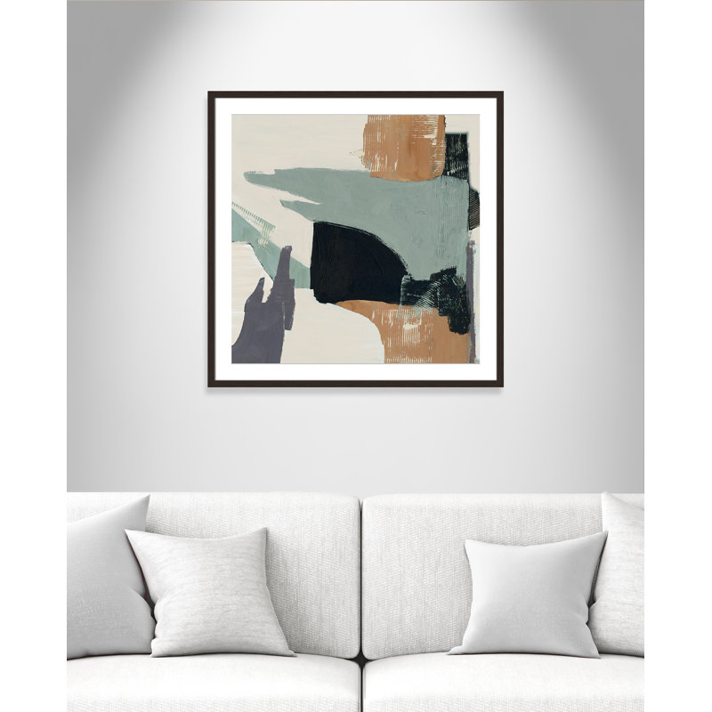 «Bold Divisions II» par Jacob Q, Matted Print, Noyer à grain ouvert, L 32 po x H 32 po