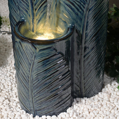 Fontaine de palmier en céramique avec lumière