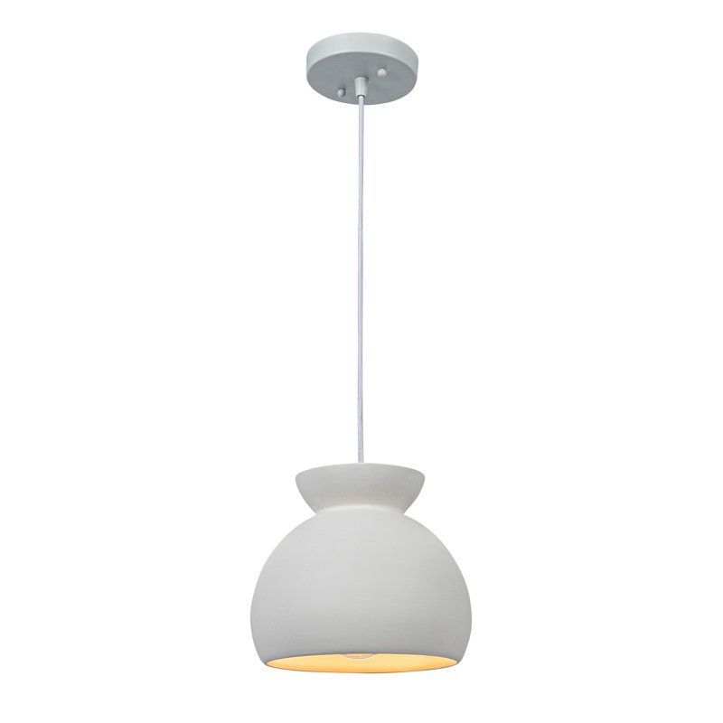 Javaeh - Luminaire suspendu en forme de cloche en céramique, Beige