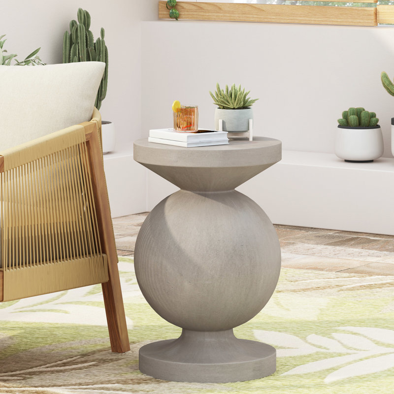 Table d'appoint en béton léger - Accessoire de chambre sophistiqué Chic Coffee Modern Decor