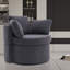 Chaise pivotante en tissu Teddy avec coussin de dossier et rangement caché pour le salon-451910320
