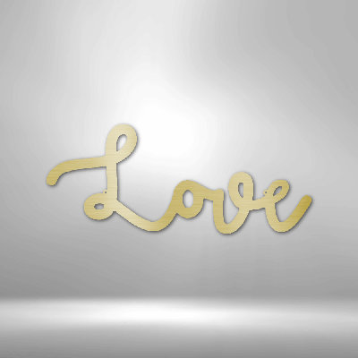 Plaque murale décorative en métal Love Script Love