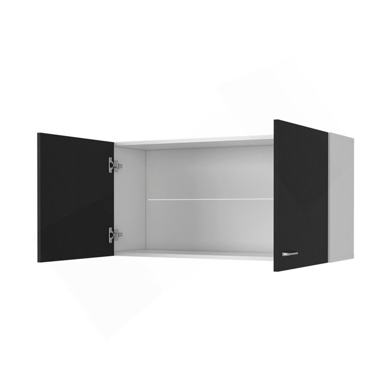 Oklahoma Wall Cabinet, Two Doors, White/Black