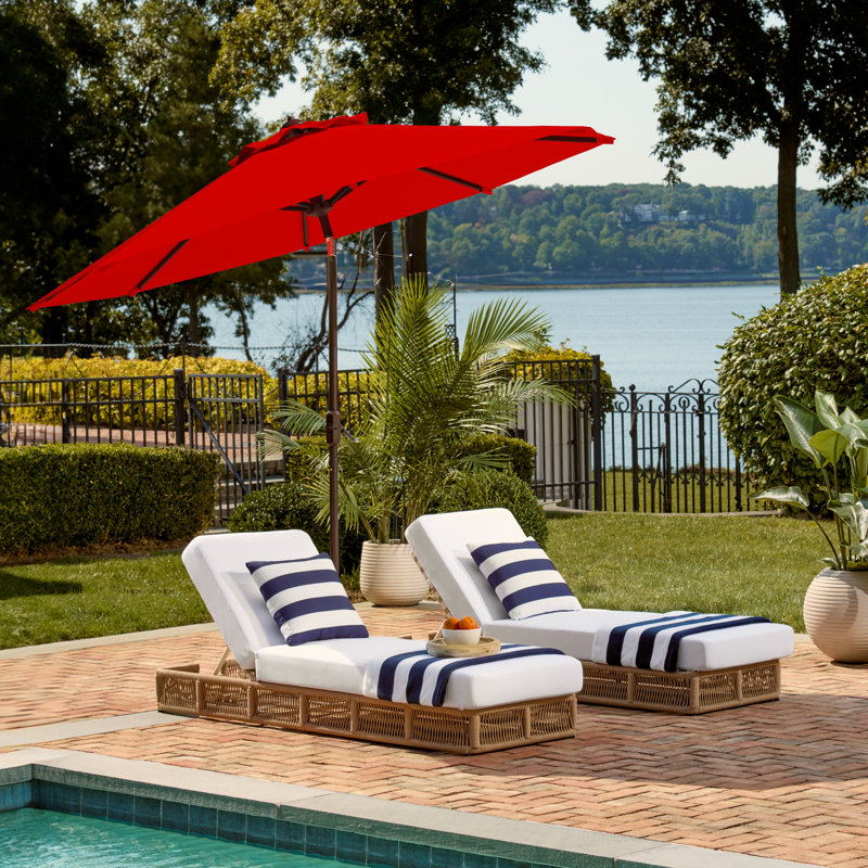 Parasol de marché, Rouge, 100.79" W x 100.79" D