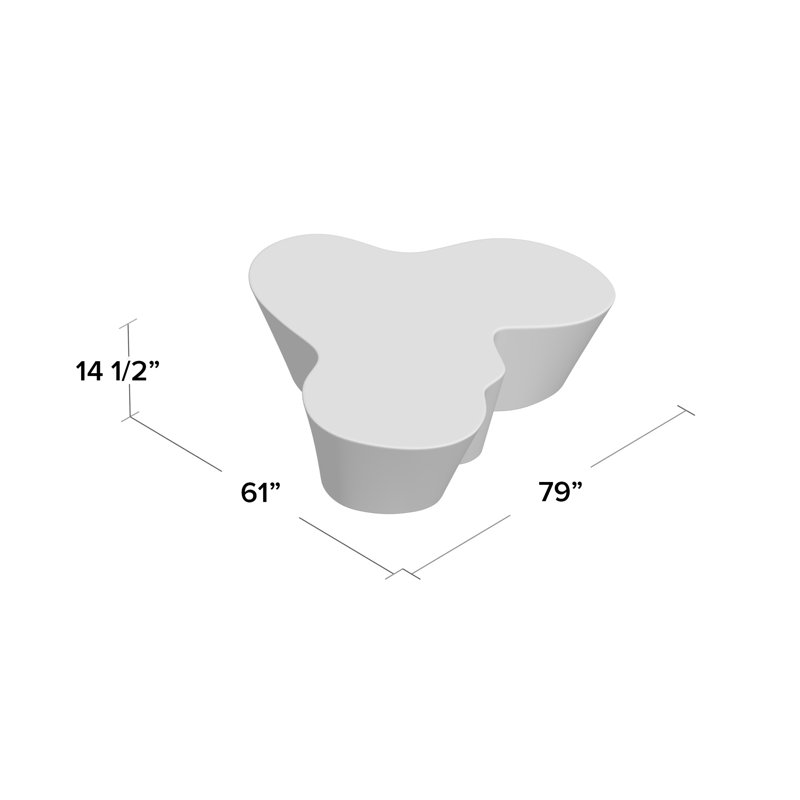 Showtime Cocktail Table, 14.5" H x 79" L x 61" W