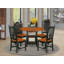L'ensemble de salle à manger 5 pièces comprend une table de salle à manger ronde avec Dropleaf et des tablettes et 4 chaises de cuisine, noir et cerise-109867300-109867316