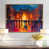 Toile avec cadre flottant or
