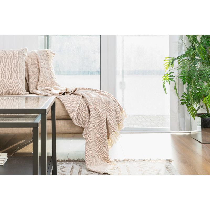 Jeté en coton Fowlkes, Taupe