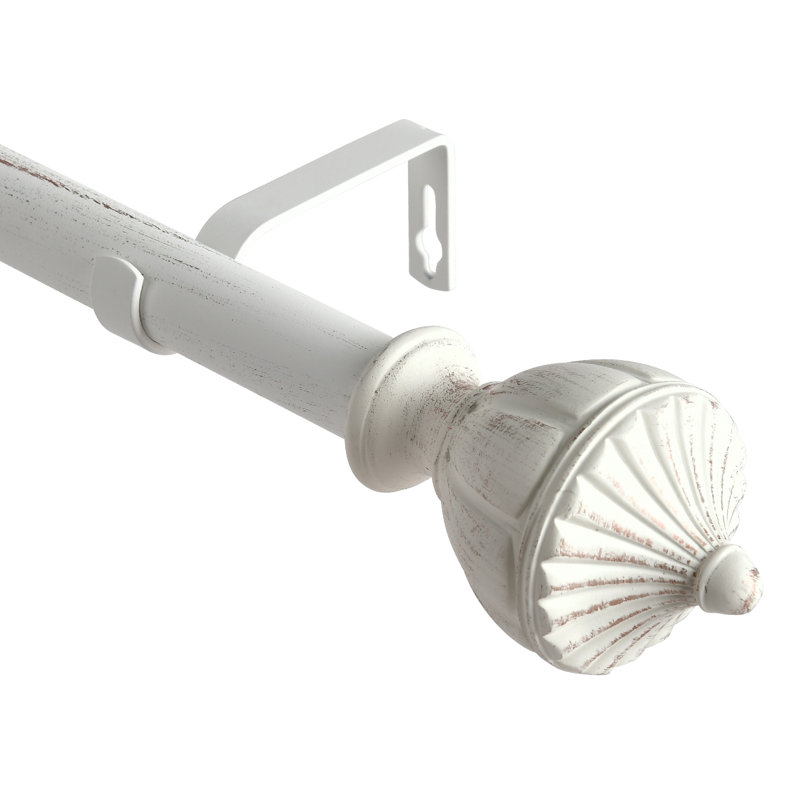 Jacarion Adjustable Overall Width x 1'' Diameter Single Curtain Rod, 28" - 48"