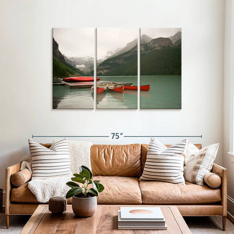 Senne Canoes By Lake Louise, H 36 po x l 57 po