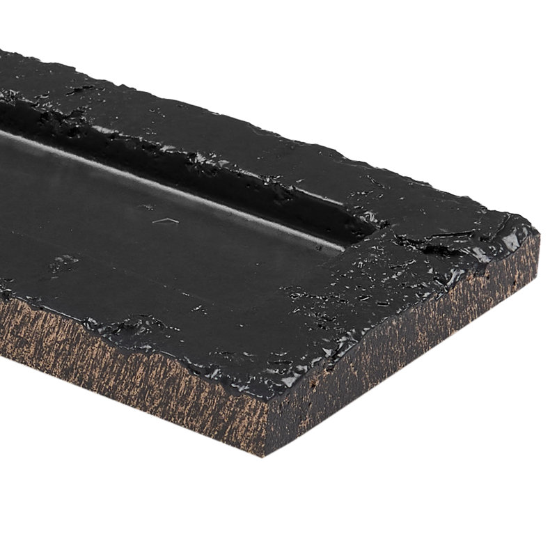Arlo 3X11 3D Textured Matte Ceramic Wall Tile, Antique Black