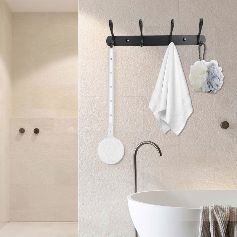Autolaveuse télescopique pour le bain - Brosse pour le corps à double face 23,5 po pour douche, blanc