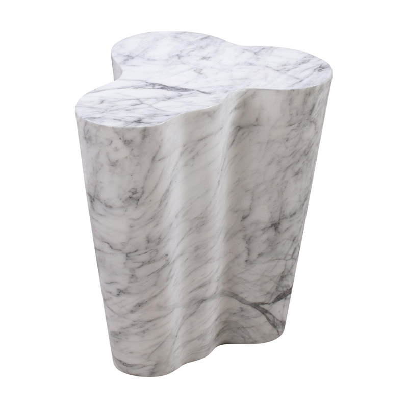 Table Barrett, H 22 po x l 22 po x P 18 po, Marbre blanc