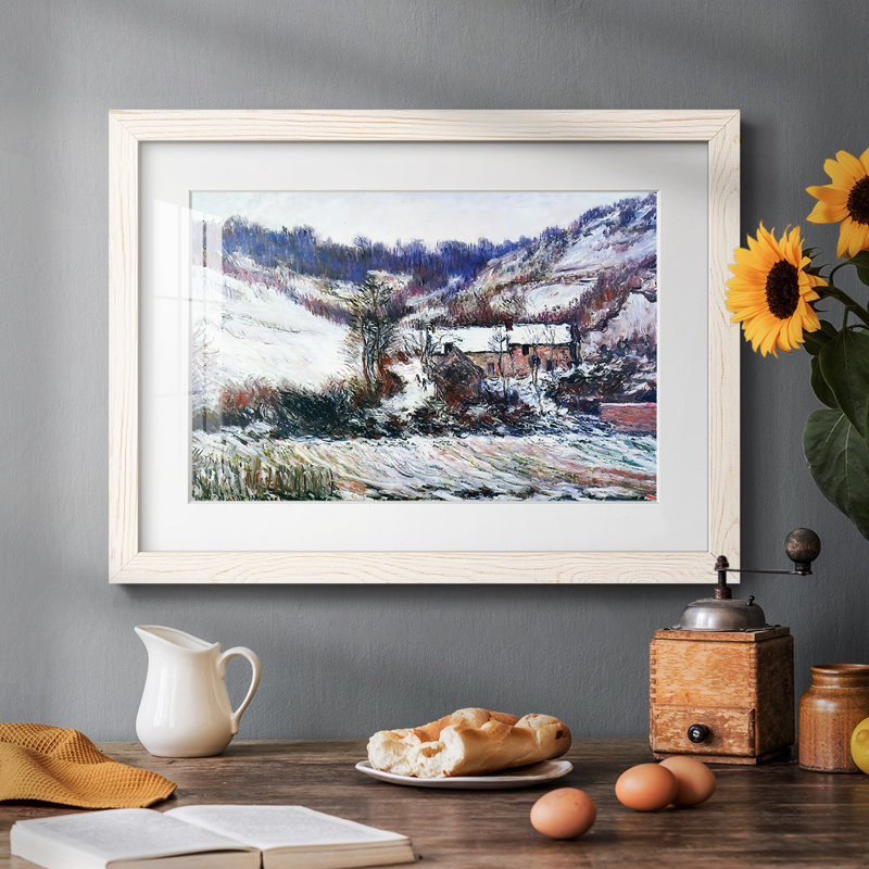 «Snow Effect At Falaise», 1886, reproduction d'art sur papier, Blanc, H 26 po x l 38 po x P 1,5 po