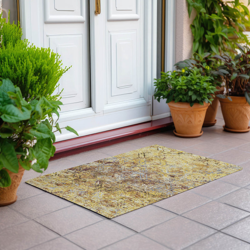  Mahaney Indoor/Outdoor Area Rug with Non-Slip Backing, Rectangle 1'8" x 2'6"