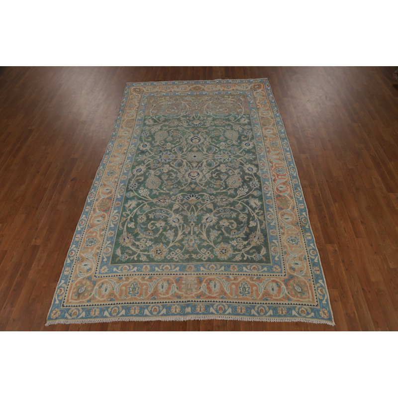 Tapis vert floral 6 x 10