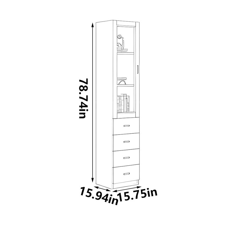 Classic solid wood bookcase