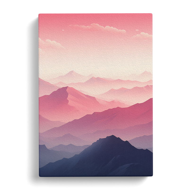 Japanese Mountains Minimalism - Art Prints - Wrapped Canvas, 60cm H x 40cm W x 3cm D