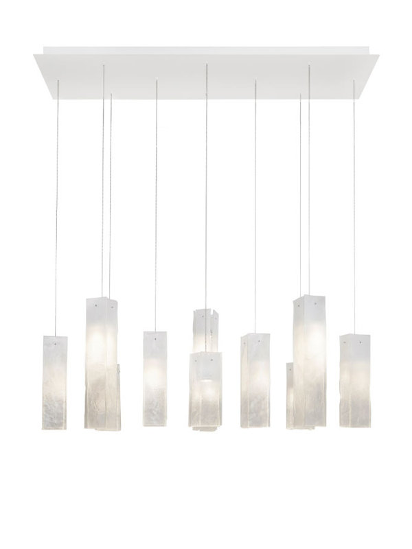 10 - Light White LED Cluster Pendant, 10, Fading White 