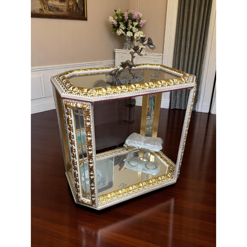 Rosdorf Park Infinity Solid Wood Bar Cart | Wayfair