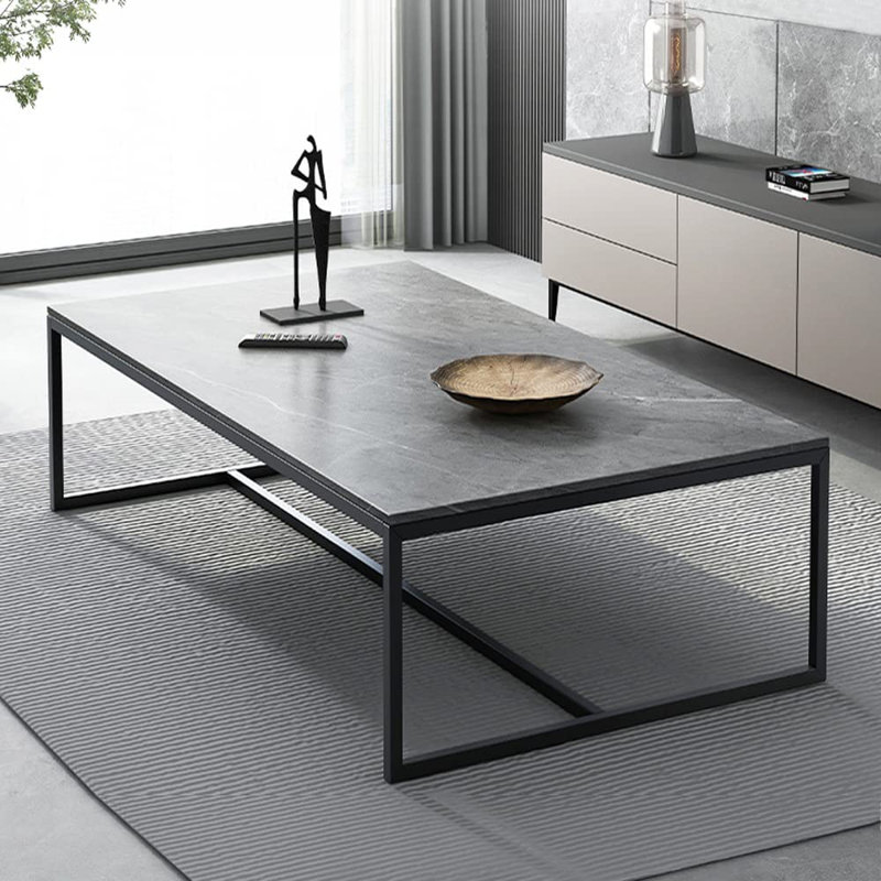 Deivion Stone Top Single Coffee Table, Gray