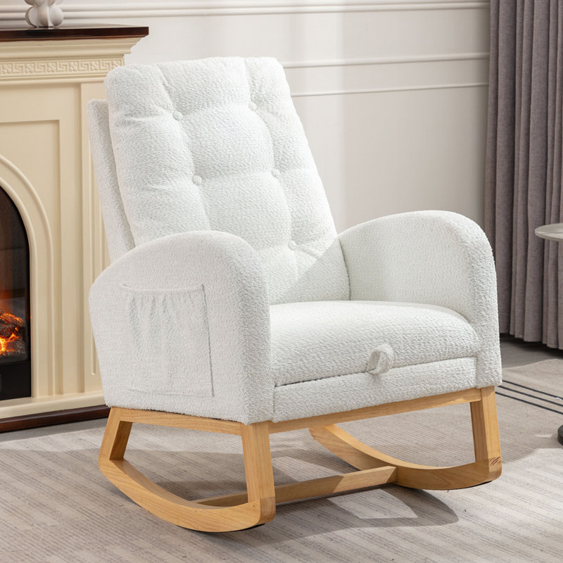 Fauteuil d'appoint avec repose-pieds Accent, Tissu blanc
