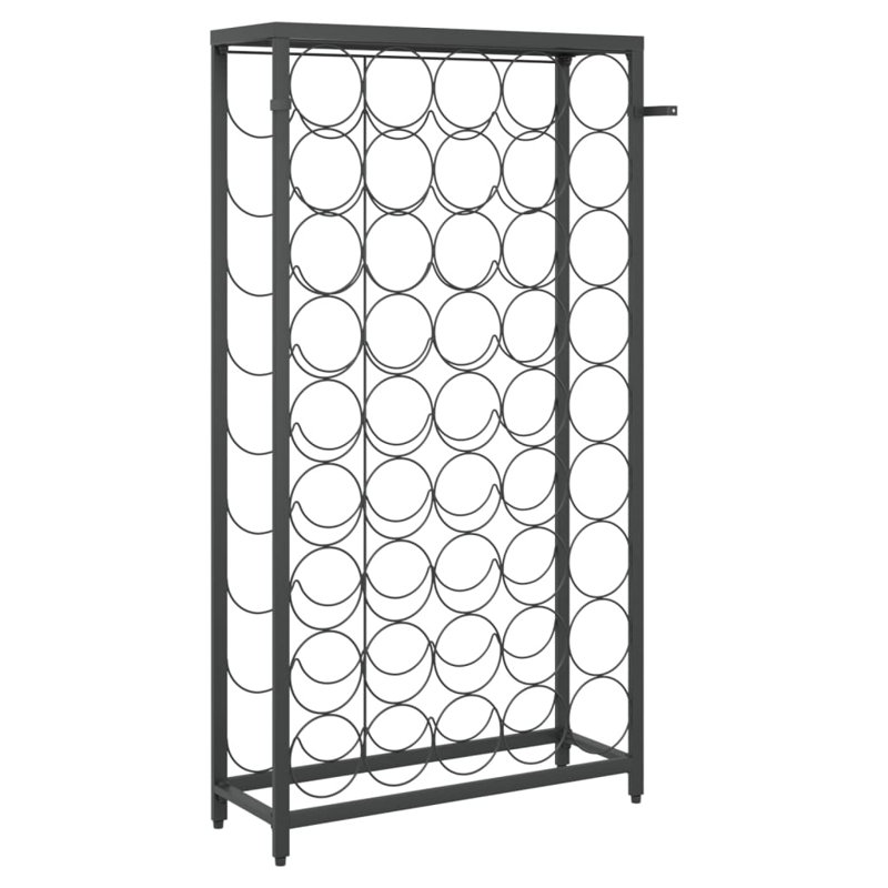 Markwart Wine Rack for 45 Bottles Black 54x18x100 cm Wrought Iron