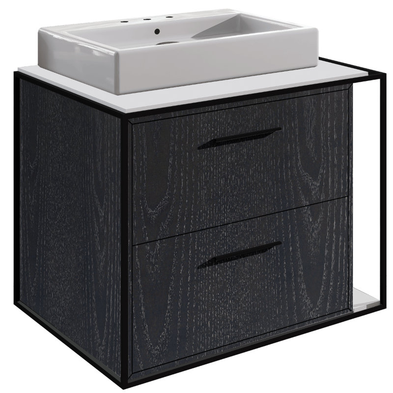 Aquagrande 18.5'' L Bathroom Sink, 3 Hole - 8" Centers