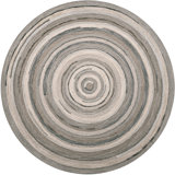 Concentric Geometric Handmade Tufted Wool Gray Area Rug