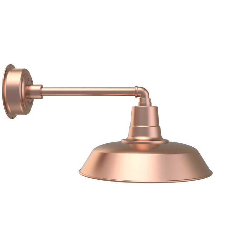 Luminaire de grange d'extérieur Haleigh, Cuivre uni, H 10,37 po x l 16 po x P 24,5 po