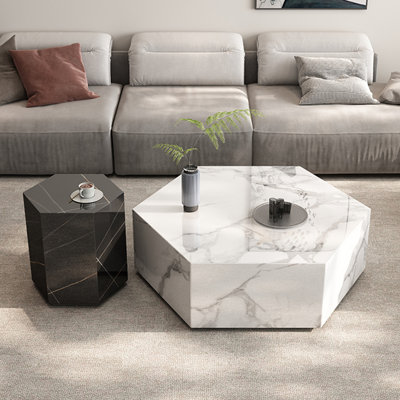 Simple living room hexagonal coffee table set